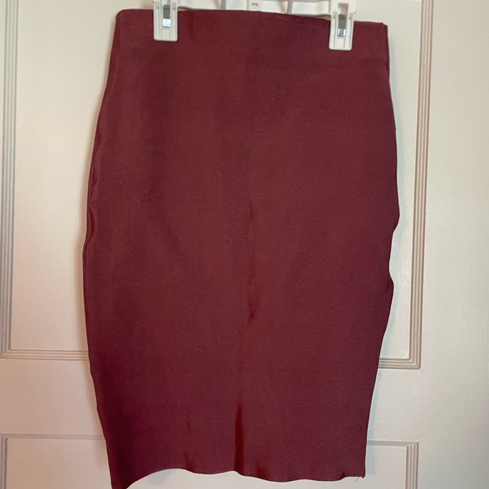 WOW Couture Deep Red Pencil Skirt